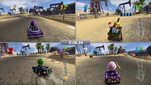 Tryb split-screen w grze ModNations Racers (2010). - 2012-12-17
